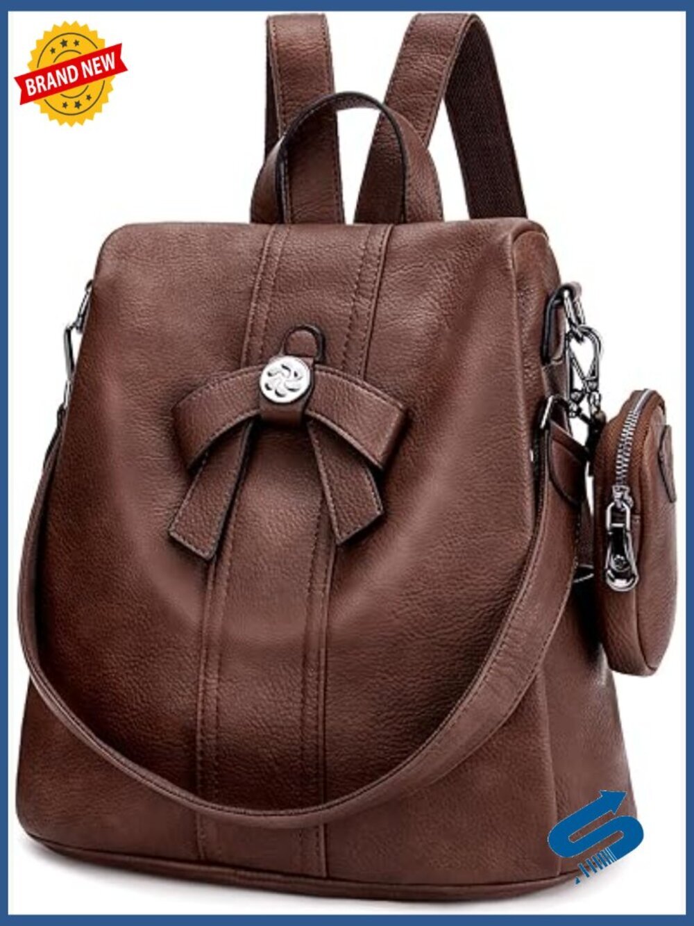 Faux Leather Fashion Backpack Purse Anti-Theft Daypack Satchel